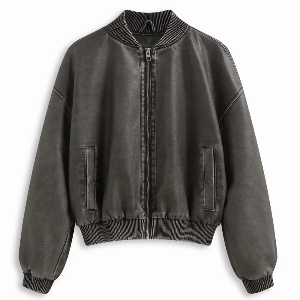 ZARA- FAUX LEATHER BOMBER